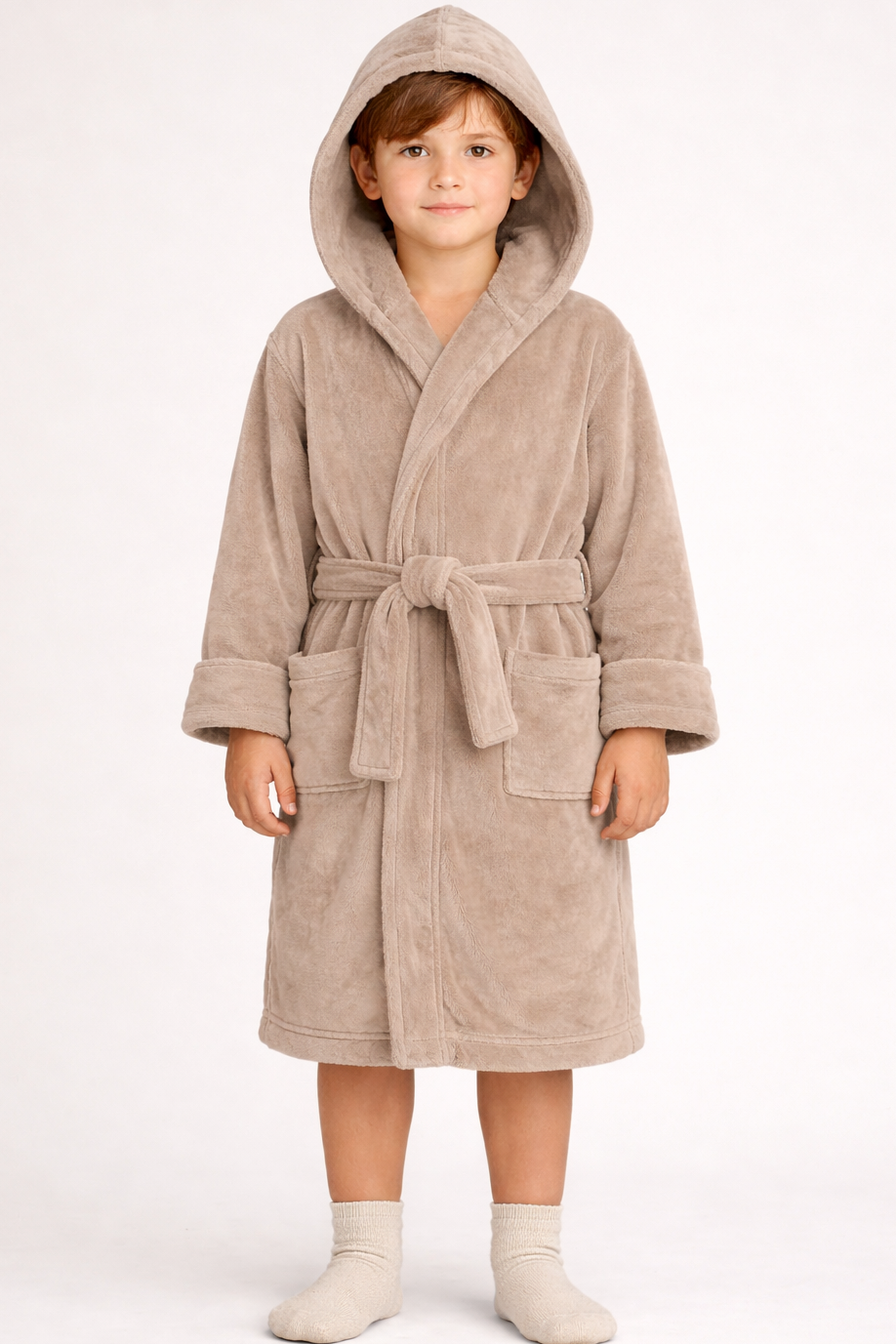 Peignoir Enfant – Velours 350g/m² + Capuche 100 coton %