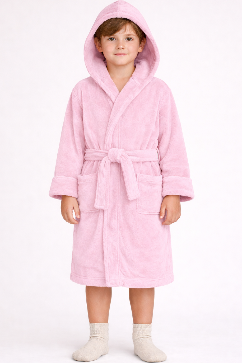 Peignoir Enfant – Velours 350g/m² + Capuche 100 coton %