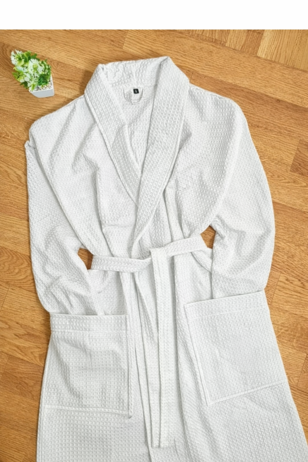 Packs peignoir nid'abeille + serviette  50/90 cm + pantoufles