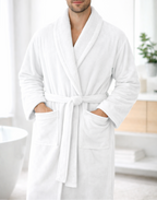 Peignoir velours 100%coton blanc