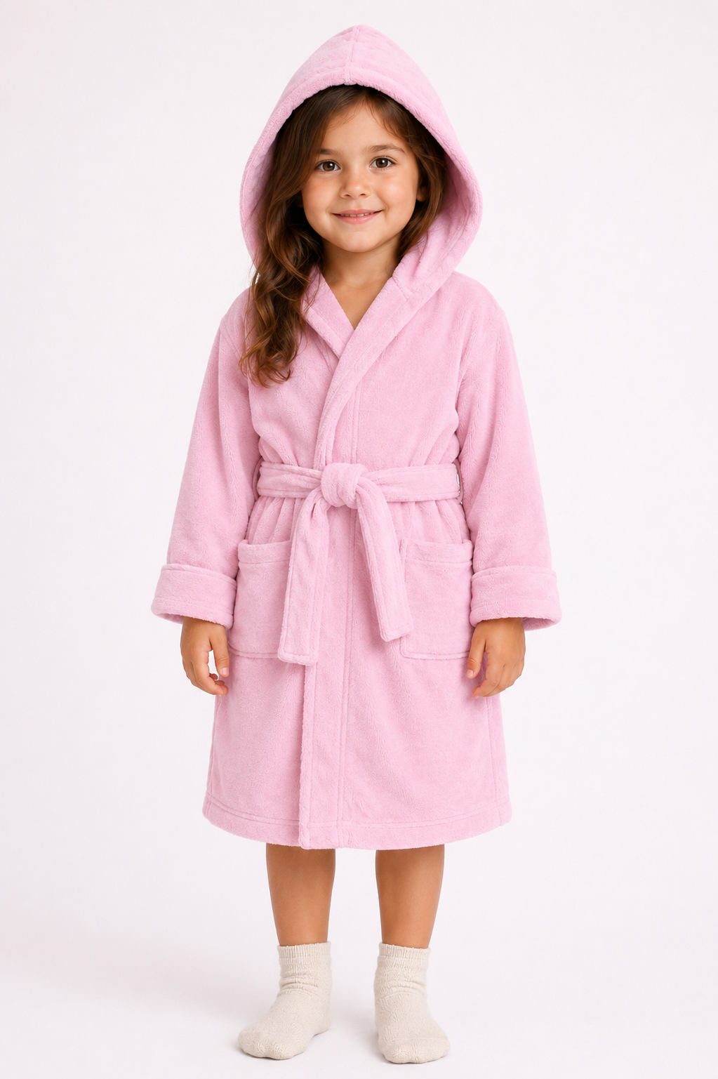 Peignoir Enfant – Velours 350g/m² + Capuche 100 coton %